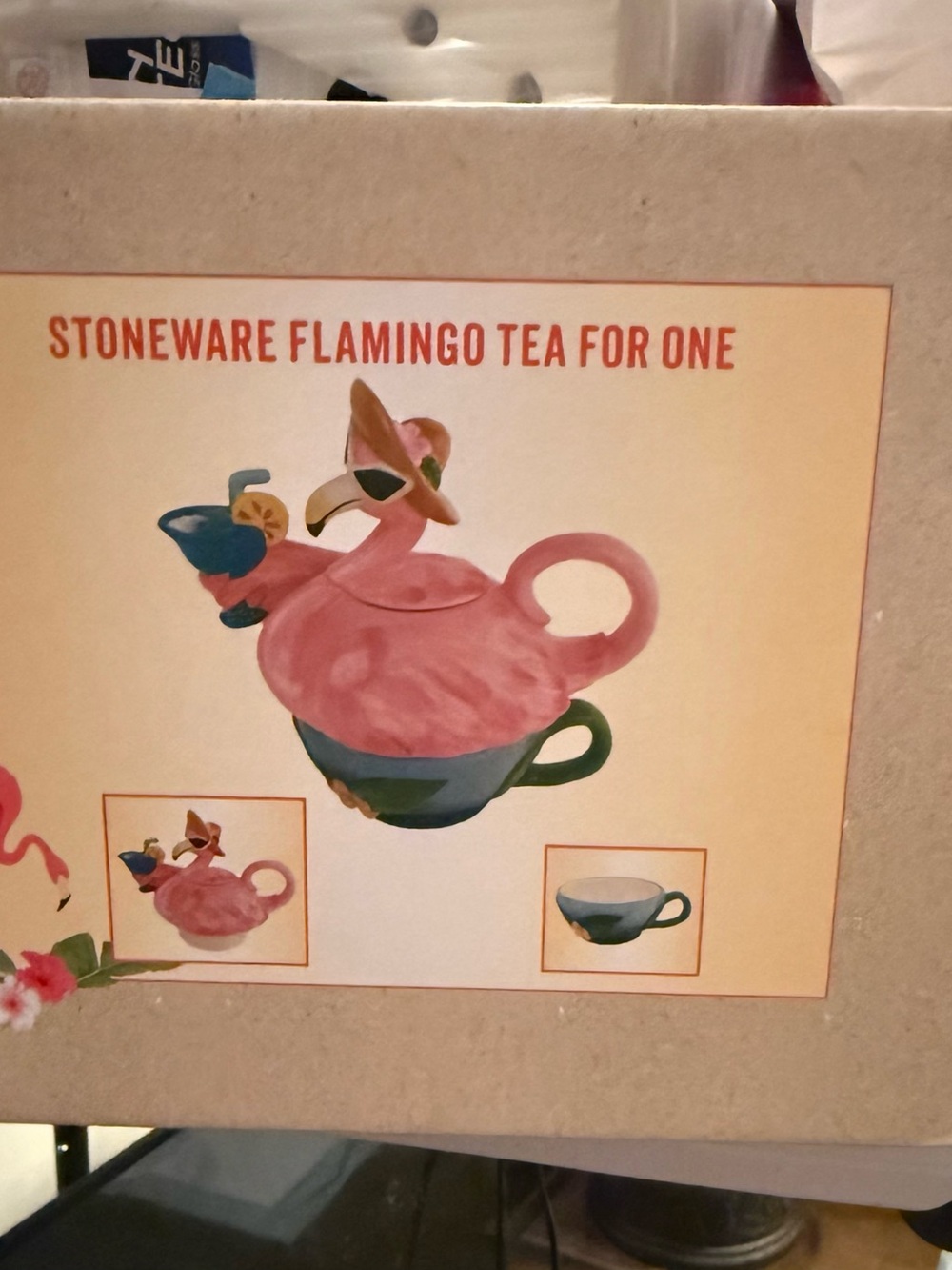 Flamingo Stoneware Tea for One - Pink